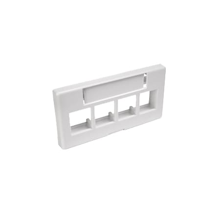 Leviton Standard Modular Furn, Faceplate 4 Port White 49910-SW4